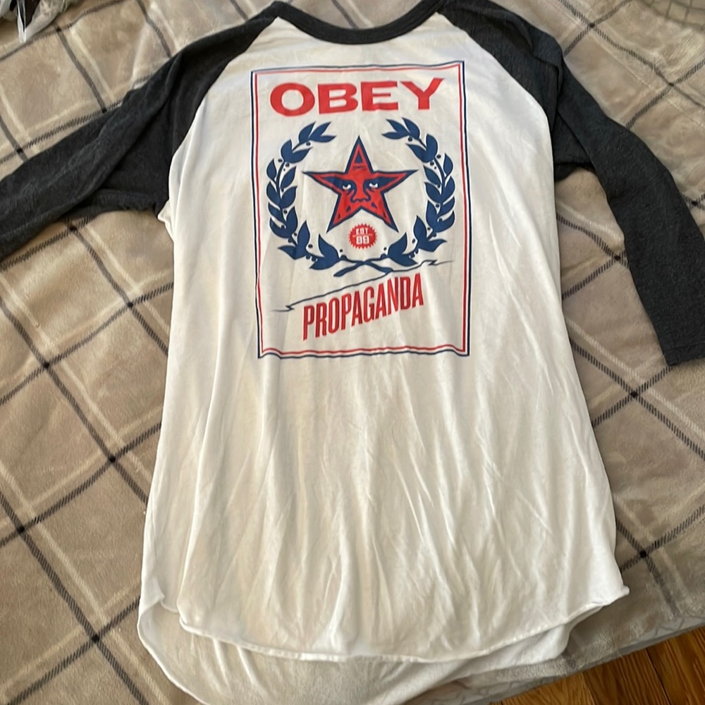 Obey baseball sleeve shirt